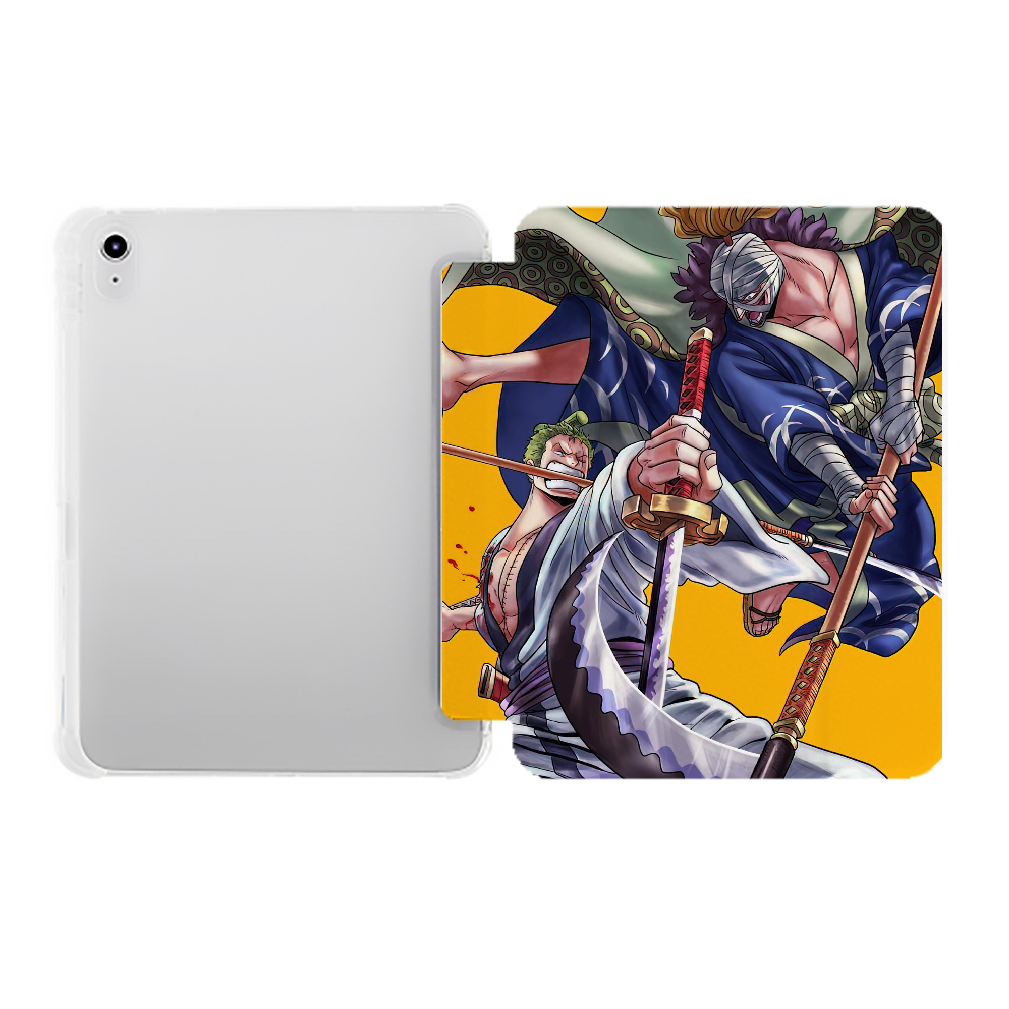 （画像用） ワンピース ONE PIECE IPad ケース ペン収納付き 三つ折りスタンド PUレザー×シリコン 対応機種9.5/10.5/10.9インチ